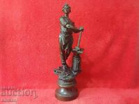 Old metal figure of Male Master aluminum alloy tsam
