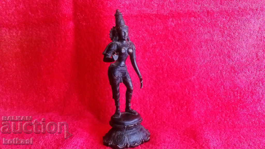 Стара бронзова Фигура на Танцуваща Жена Богиня Азия Индия