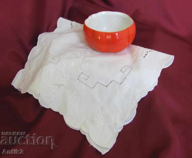 Old Porcelain Cup marked and embroidered tablecloth with price 115.00 BGN | € 58.80 Old Porcelain Cup marked and embroidered tablecloth with price 115.00 BGN | € 58.80