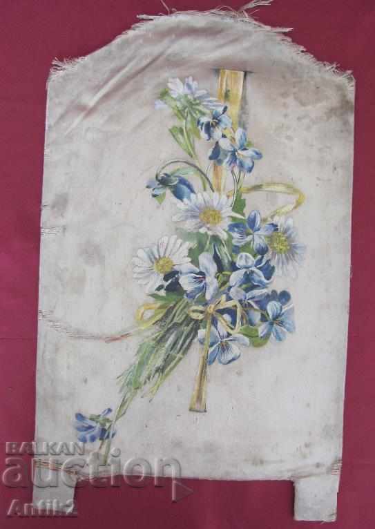 19th Century Hand-Painted Silk Painting with price 130.00 BGN | € 66.47 19th Century Hand-Painted Silk Painting with price 130.00 BGN | € 66.47
