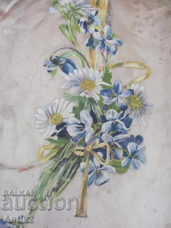 Auction 19th Century Hand-Painted Silk Painting Auction 19th Century Hand-Painted Silk Painting