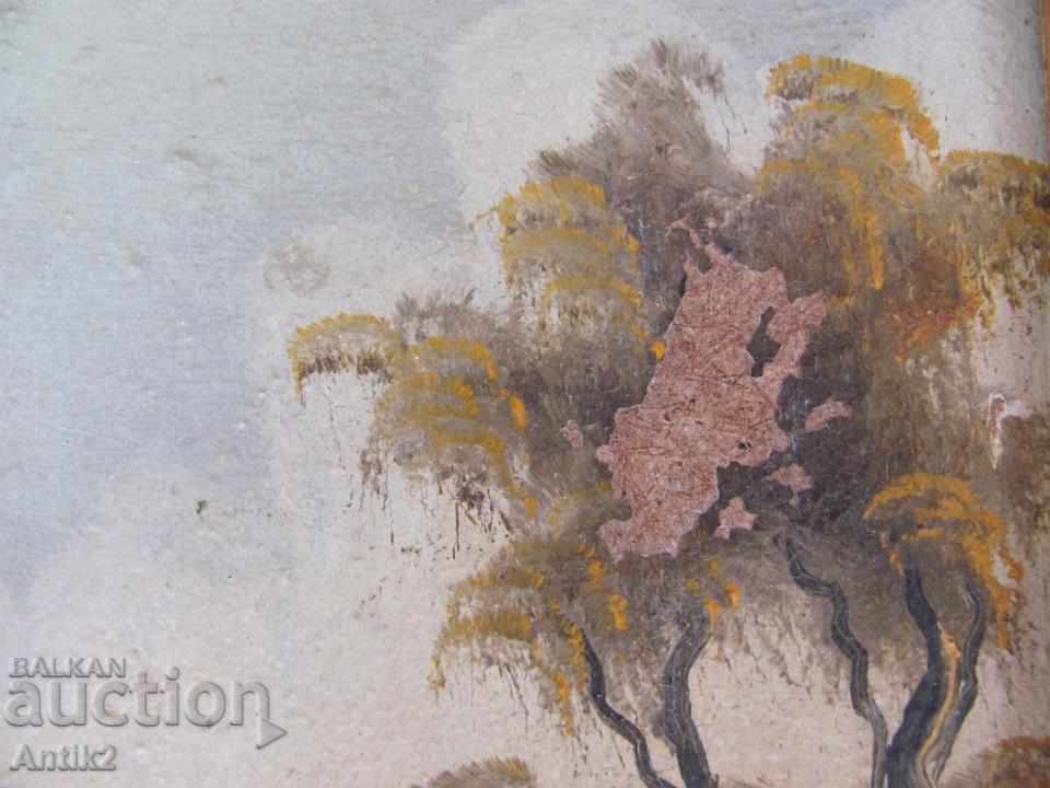 Delivery of Old Original Oil Painting, Signed Delivery of Old Original Oil Painting, Signed