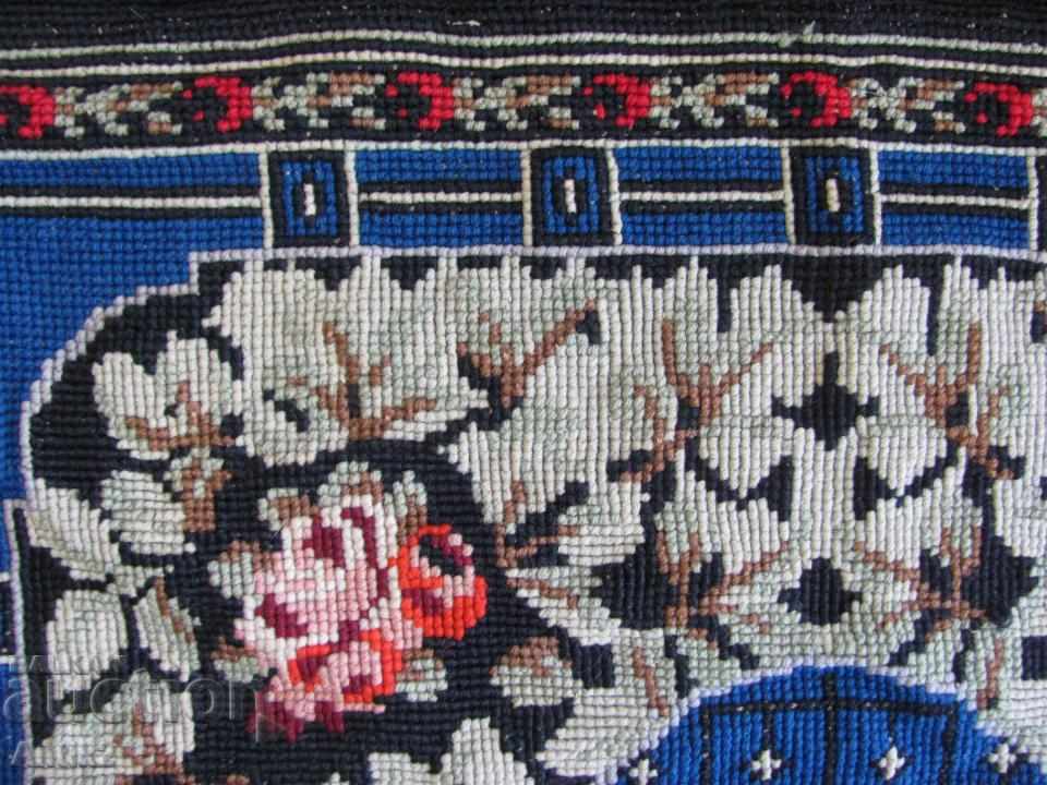 Auction 19th Century Hand Embroidered Carpet, Covior Auction 19th Century Hand Embroidered Carpet, Covior