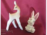 Old Porcelain Figurines- Rabbit and Sarnichka