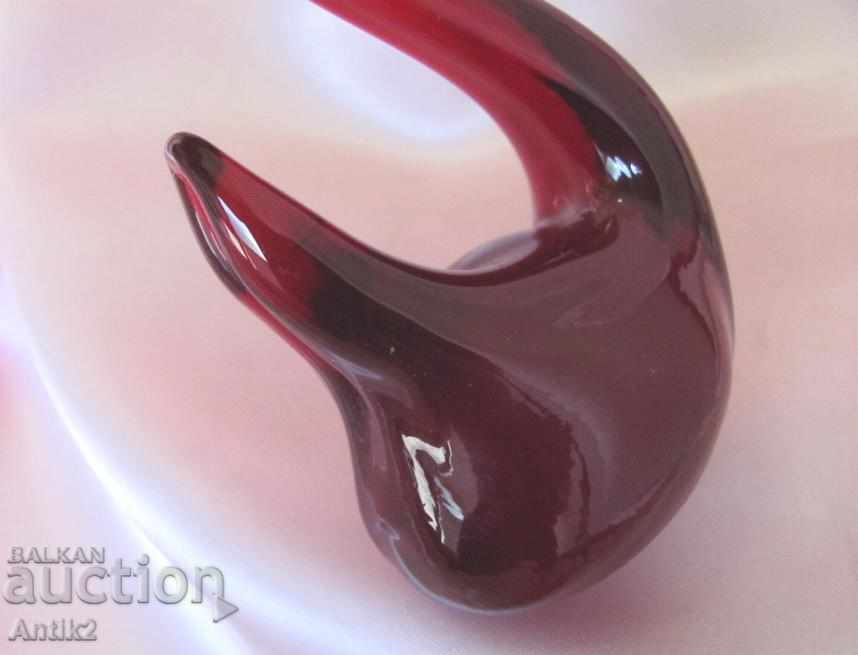 Old Morano Crystal Glass Figure-Swan - 5 Old Morano Crystal Glass Figure-Swan - 5