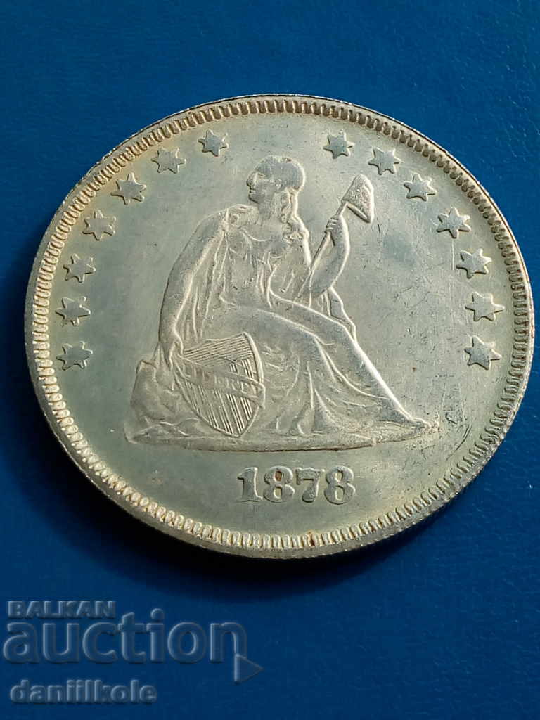* $ * Y * $ * USA 1 SEATTED LIBERTY DOLLAR 1878 G - REPLICA * $ * Y * $ *