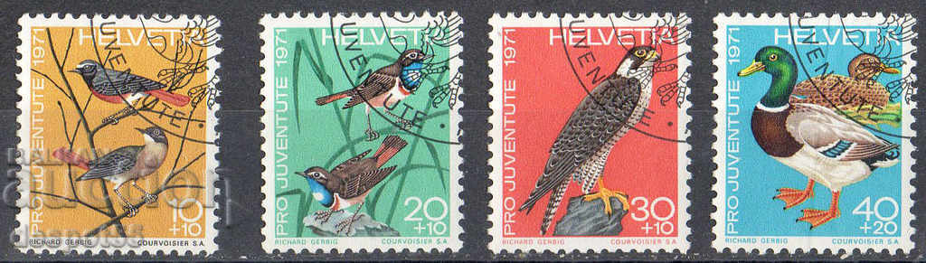 1971. Elveția. Pro Juventute - Păsări.