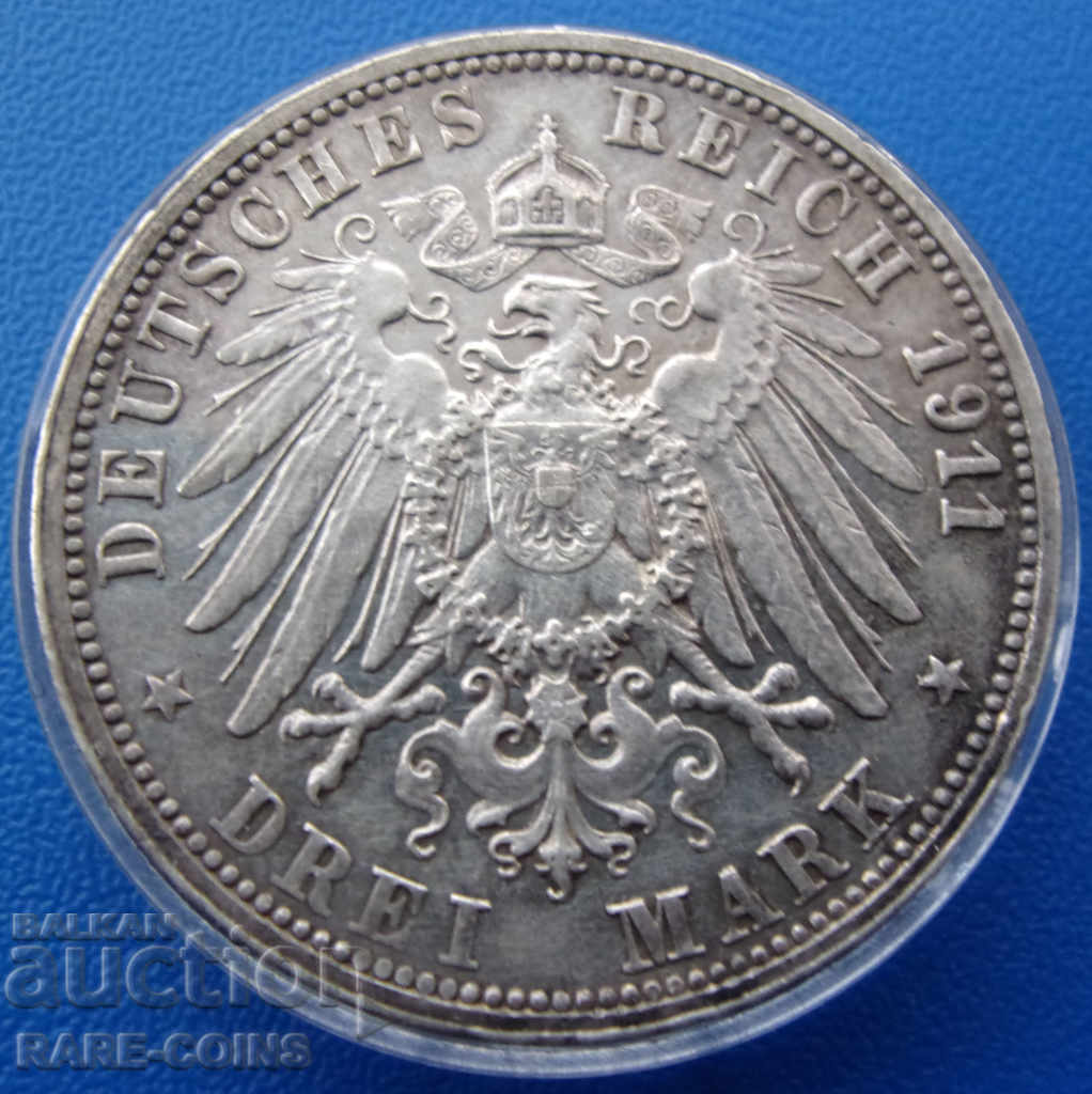 Germania-Württemberg 3 mărci 1911 Rare rare cu preț € 30.68 | 60.00 BGN