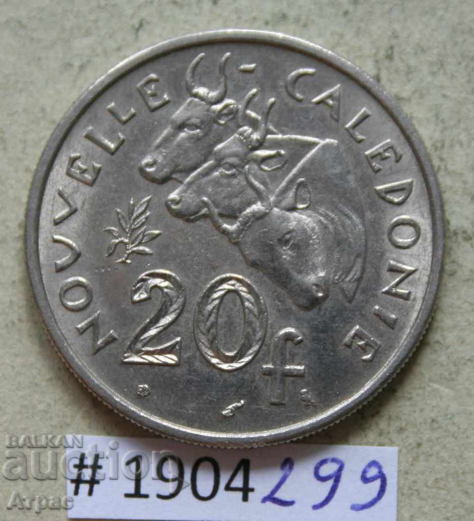 20 francs 1970 New Caledonia excellent quality