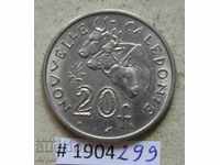 20 francs 1970 New Caledonia excellent quality