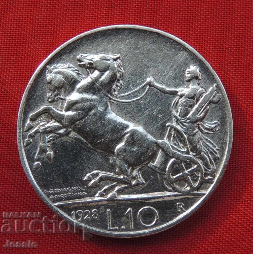 10 λιρέτες 1928 R Ιταλία - Victor Emmanuel III