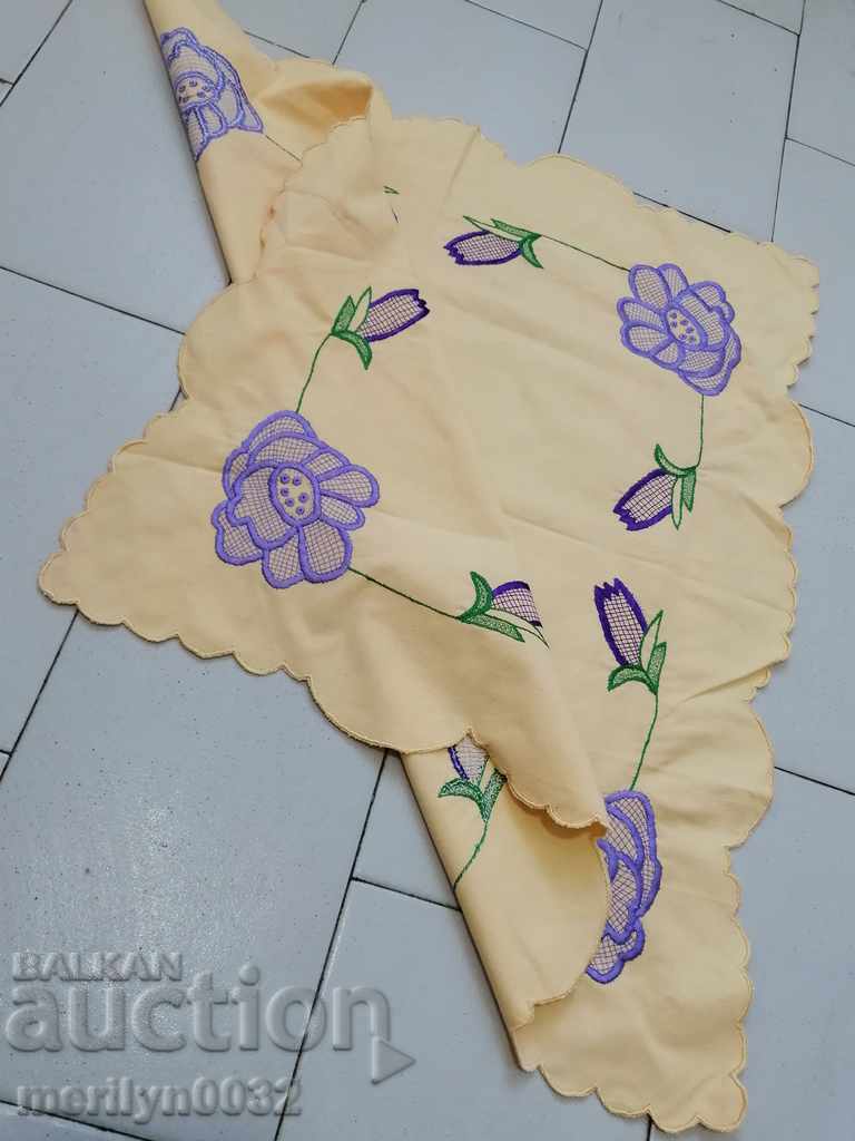 Auction  Old embroidered cardboard, tablecloth, millet, Bulgarian embroidery