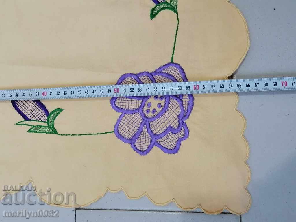 Old embroidered cardboard, tablecloth, millet, Bulgarian embroidery - 6