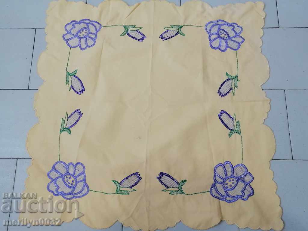 Old embroidered cardboard, tablecloth, millet, Bulgarian embroidery - 7