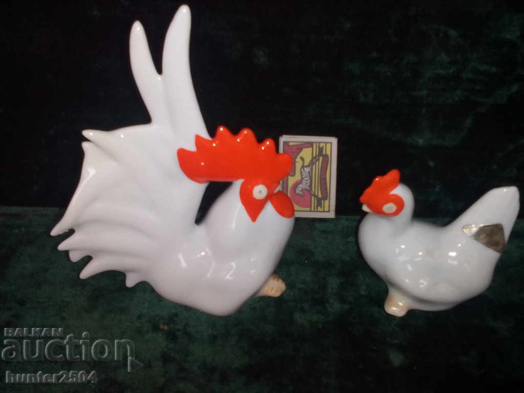Rooster hen - USSR?, porcelain figurines.