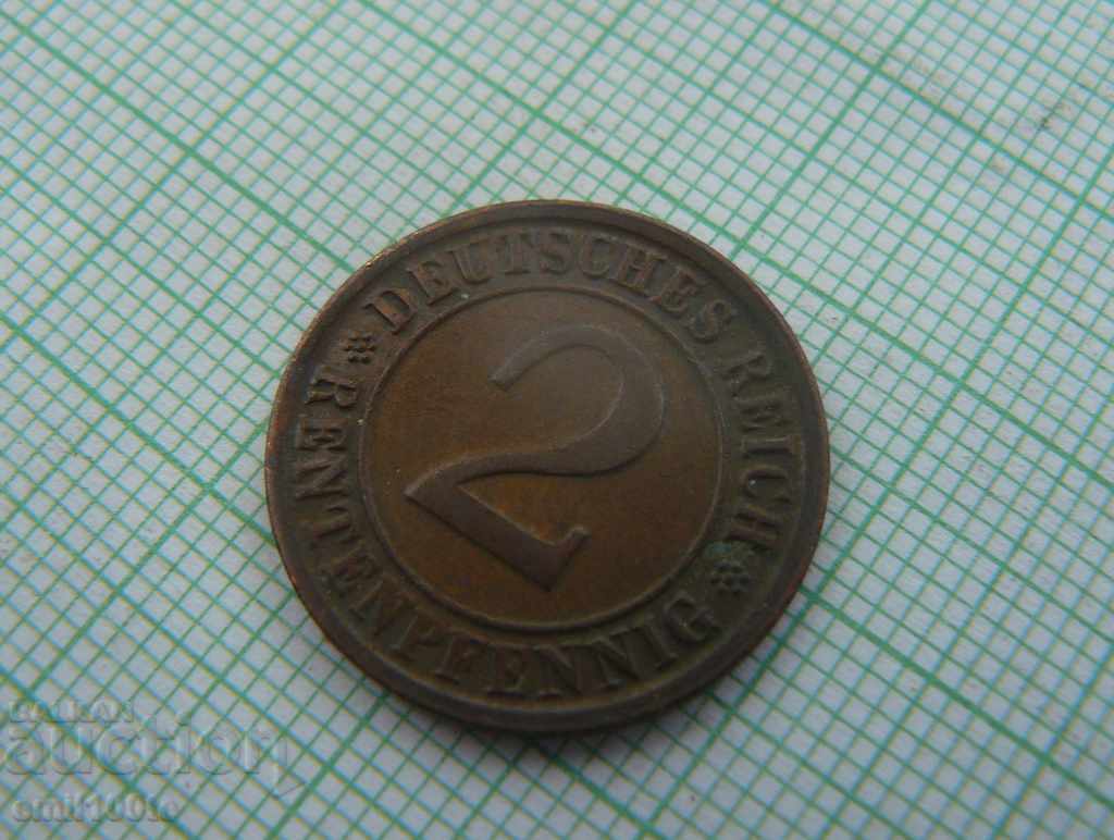 Auction  2 pfenig 1924 G Germany Defective Cracked Matrix