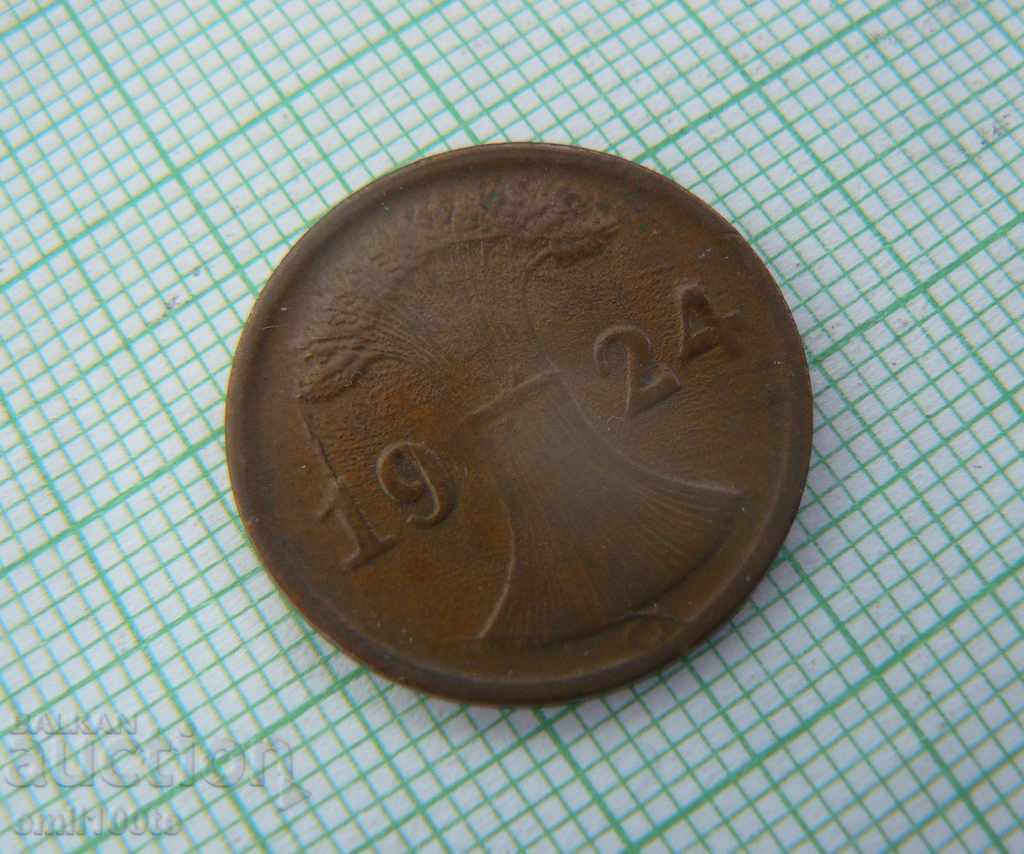 2 pfenig 1924 G Germany Defective Cracked Matrix - 7
