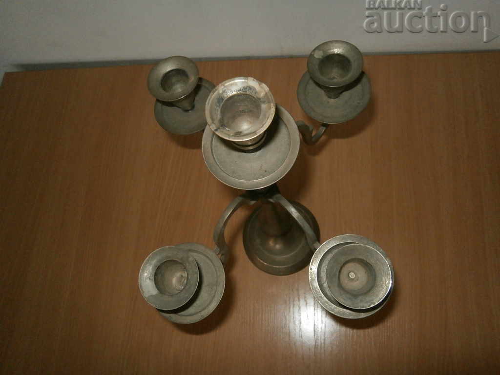 Auction  antique candle for five candles