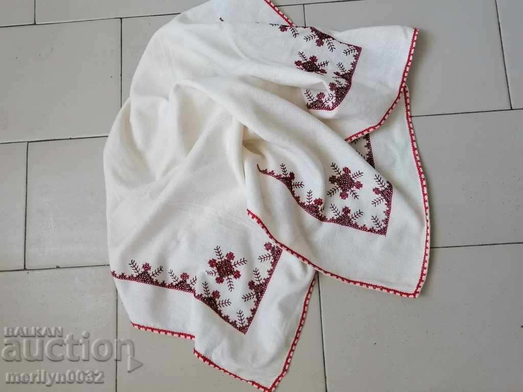 Old embroidered cardboard, tablecloth, millet, Bulgarian embroidery - 5