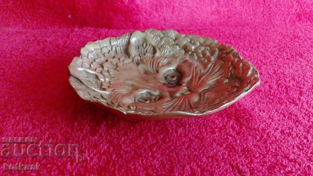 Old metal bronze pano plate Cat - 7 Old metal bronze pano plate Cat - 7