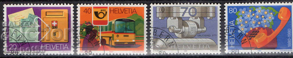 1980. Elveția. Seria telegrafic-poștală.