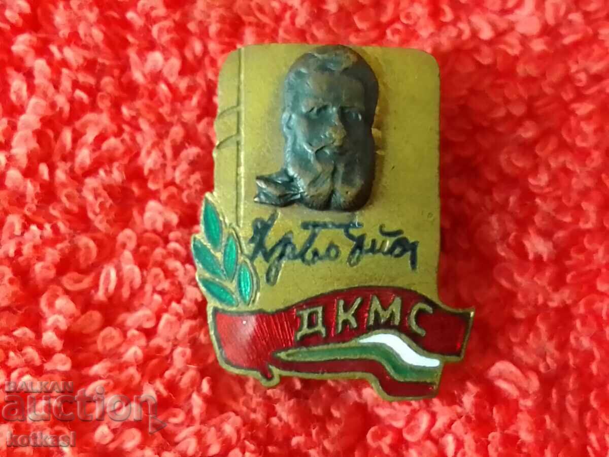 Old social badge bronze enamel Hristo Botev DCMS - 6 Old social badge bronze enamel Hristo Botev DCMS - 6