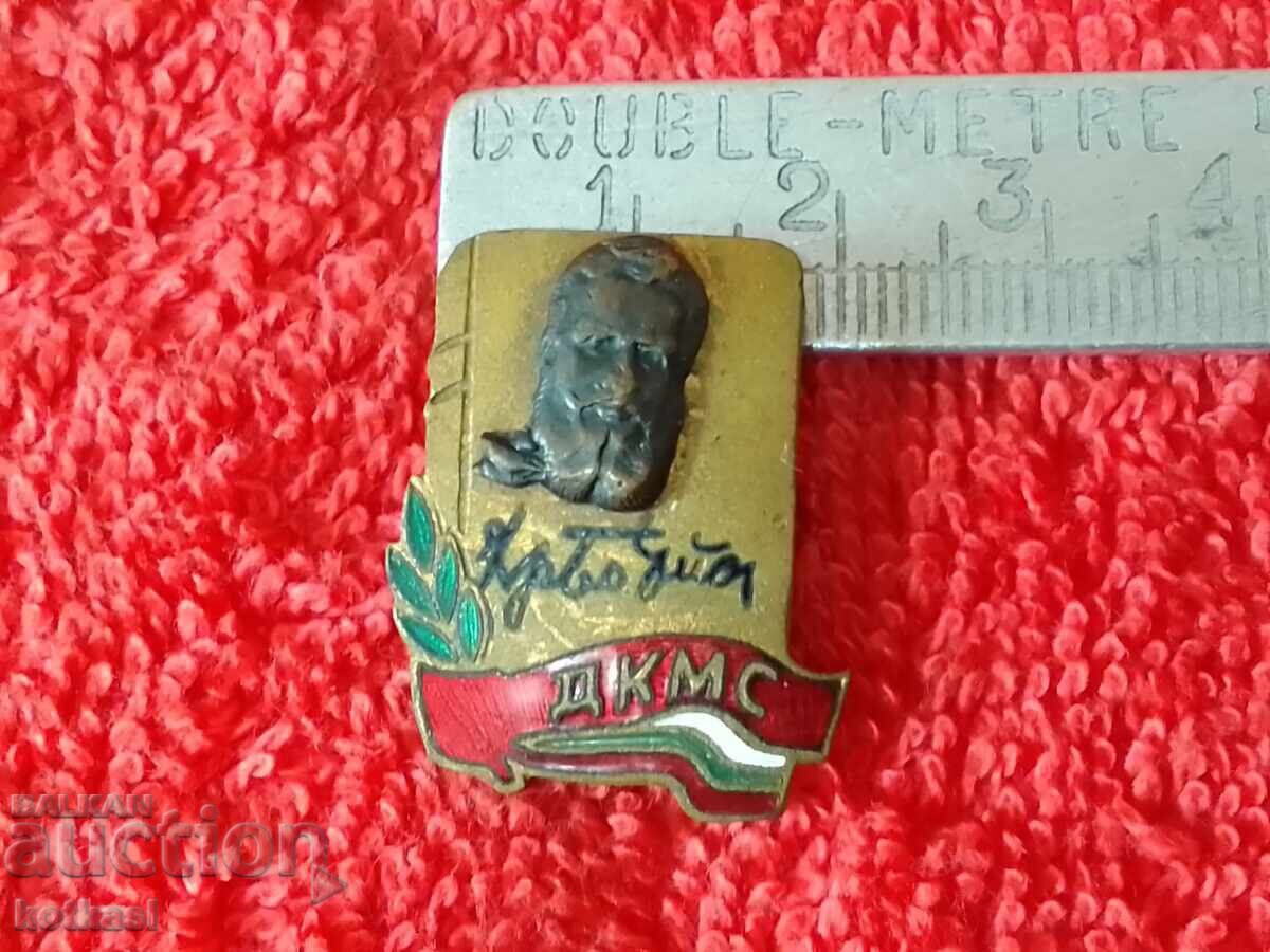 Old social badge bronze enamel Hristo Botev DCMS Old social badge bronze enamel Hristo Botev DCMS