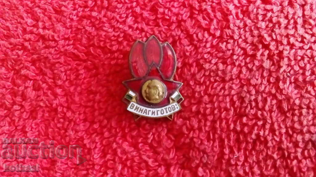 Auction Old social badge bronze enamel Always ready excellent Auction Old social badge bronze enamel Always ready excellent