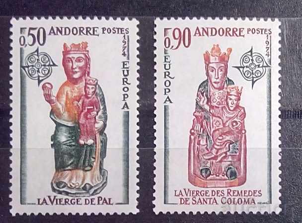 Γαλλική Ανδόρα 1974 Ευρώπη CEPT Τέχνη / Θρησκεία 27 € MNH