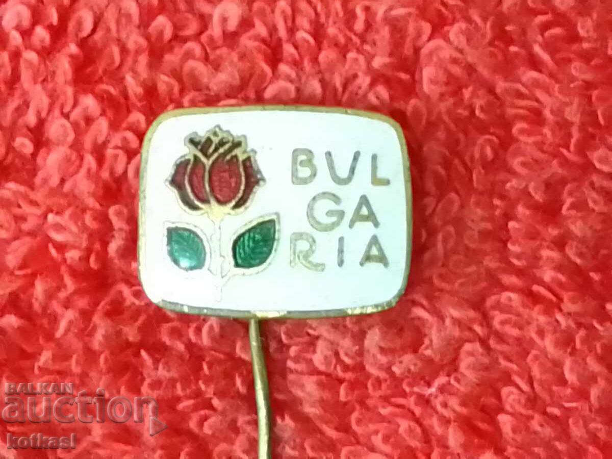 Old social badge bronze pin white enamel Bulgarian rose excellent - 6 Old social badge bronze pin white enamel Bulgarian rose excellent - 6