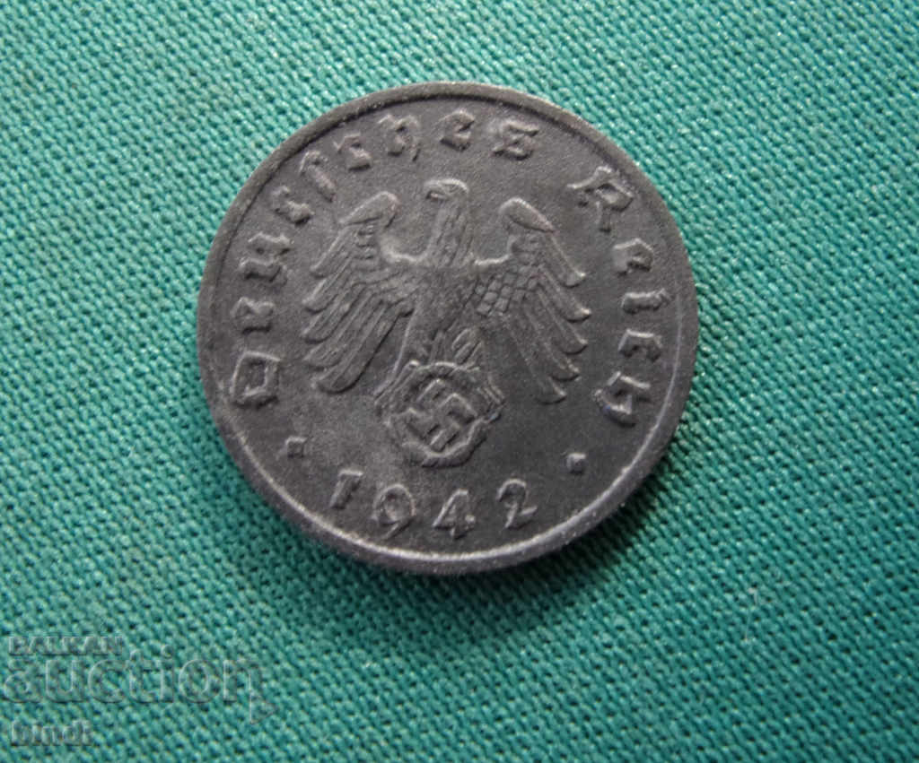 Livrarea Germania III Reich 1 Pfennig 1942 O monedă rară