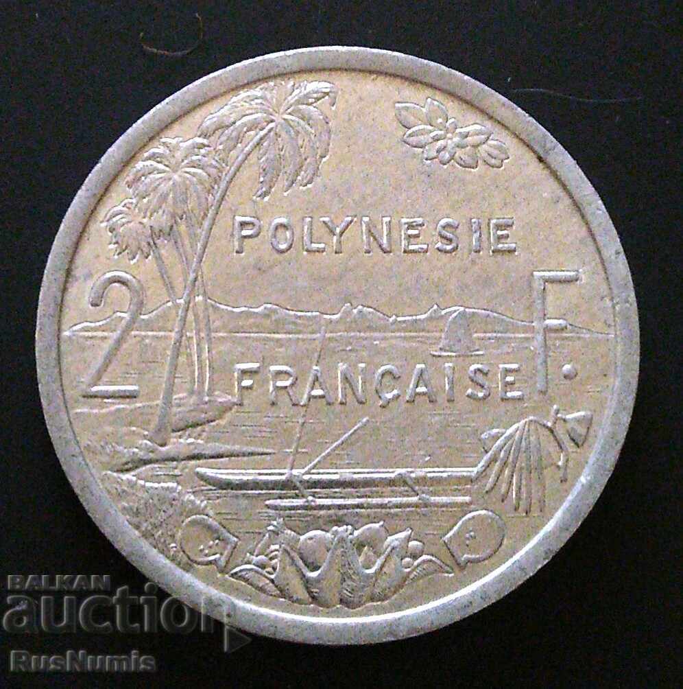Френска Полинезия. 2 франка 1991 г.