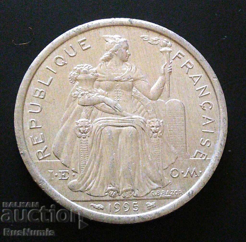 French Polynesia. 2 francs 1995 with price 3.50 BGN | € 1.79