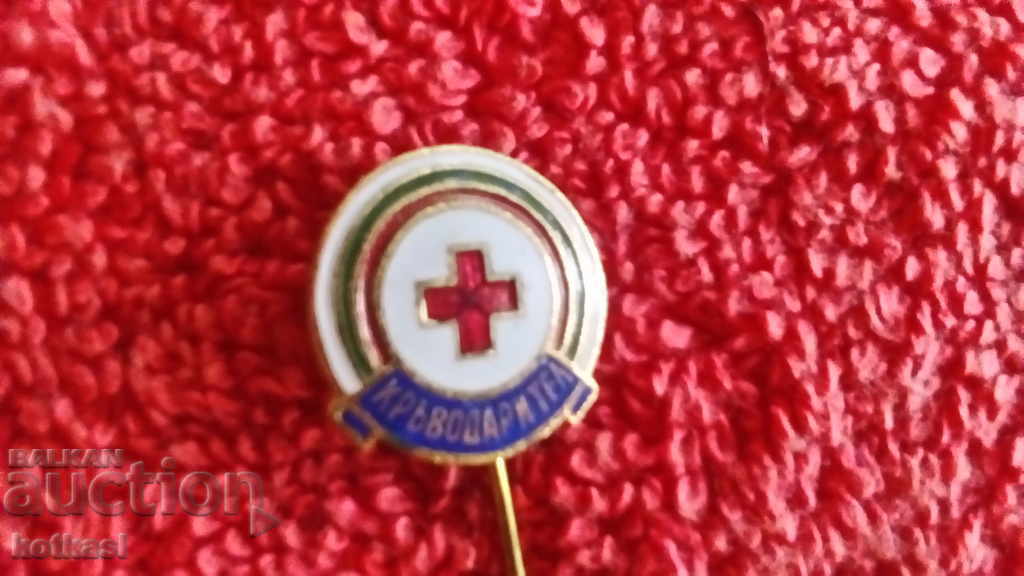 Delivery of Old badge bronze pin enamel BCHK BLOOD DONOR excellent