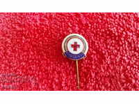 Old badge bronze pin enamel BCHK BLOOD DONOR excellent