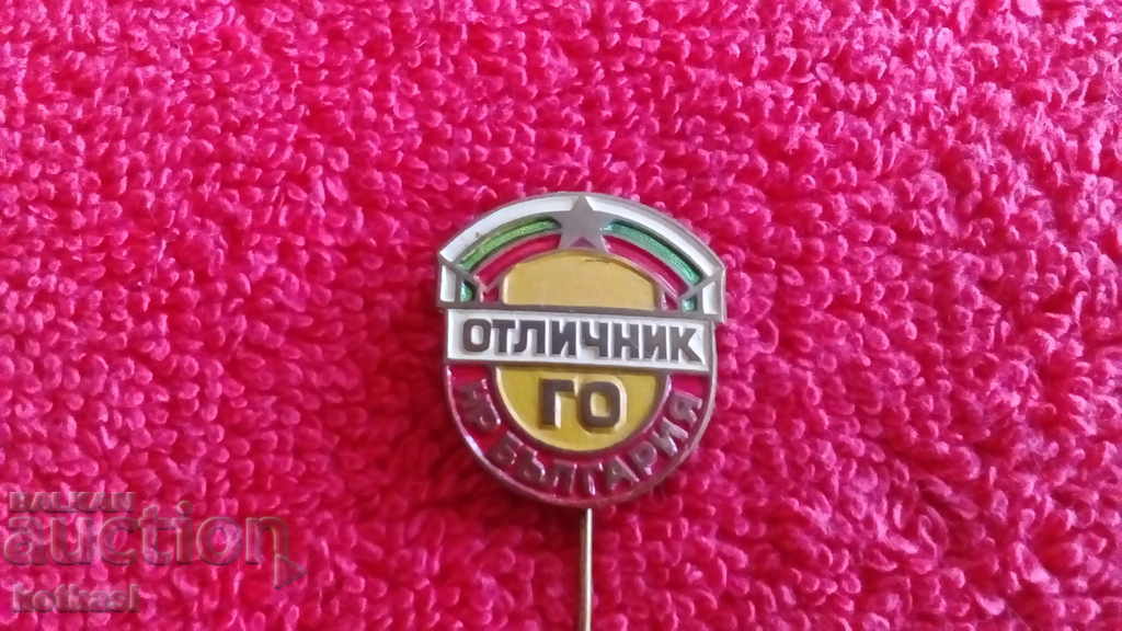 Old social badge bronze pin Excellent GO NR BULGARIA