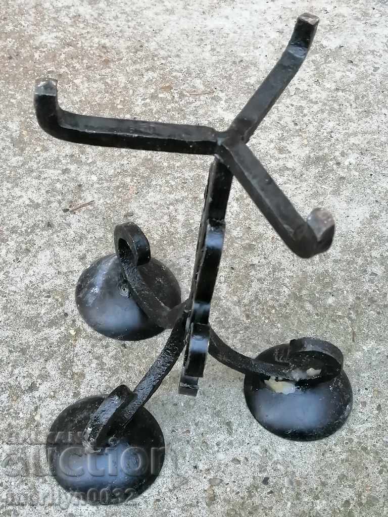 Old wrought iron candlestick - 5 Old wrought iron candlestick - 5