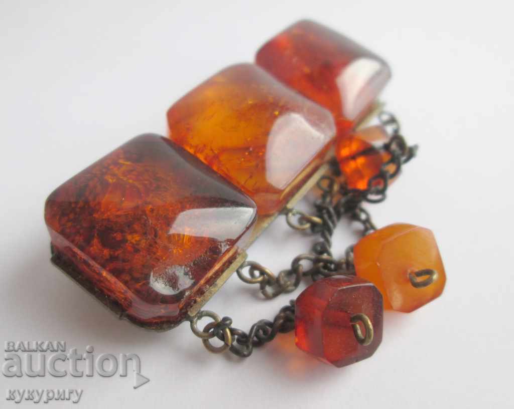 Old lady's amber brooch natural amber - 6 Old lady's amber brooch natural amber - 6