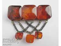Old lady's amber brooch natural amber