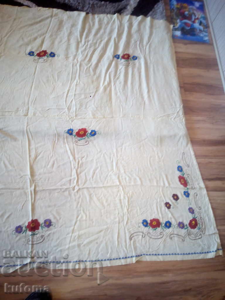 Auction Old handmade embroidered cover Auction Old handmade embroidered cover