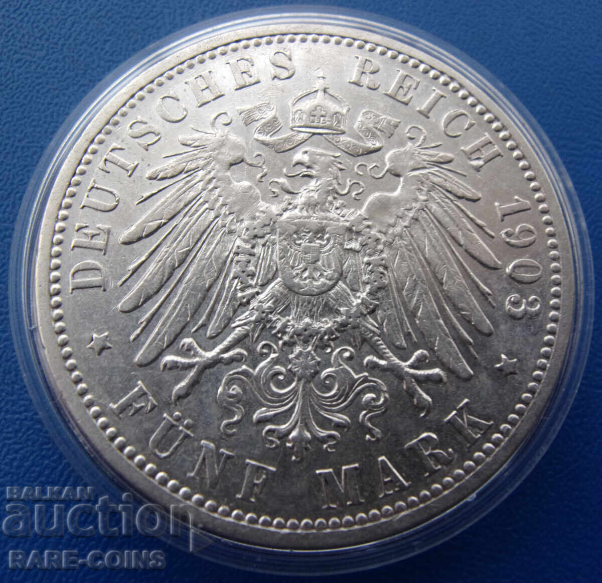 Γερμανία - Βάδη 5 Μάρκα 1903 Σπάνιο Αυθεντικό με τιμή € 125.27 | 245.01 BGN Γερμανία - Βάδη 5 Μάρκα 1903 Σπάνιο Αυθεντικό με τιμή € 125.27 | 245.01 BGN