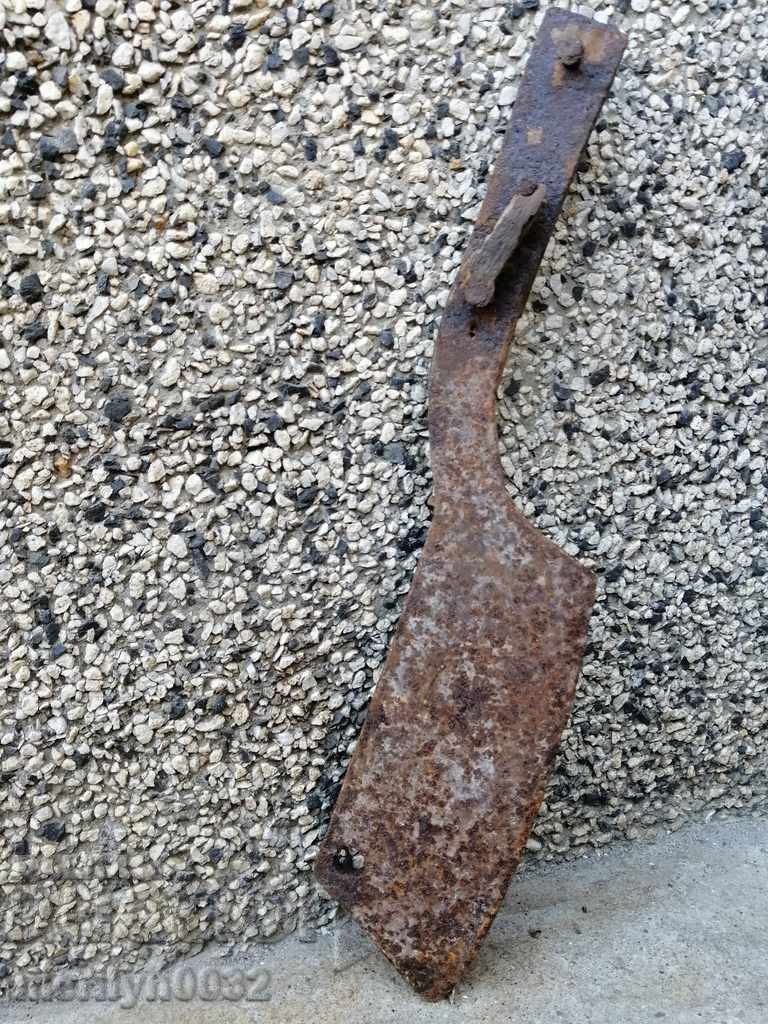 Auction Old forged saber with a handle, ax, pole, knife, machete Auction Old forged saber with a handle, ax, pole, knife, machete