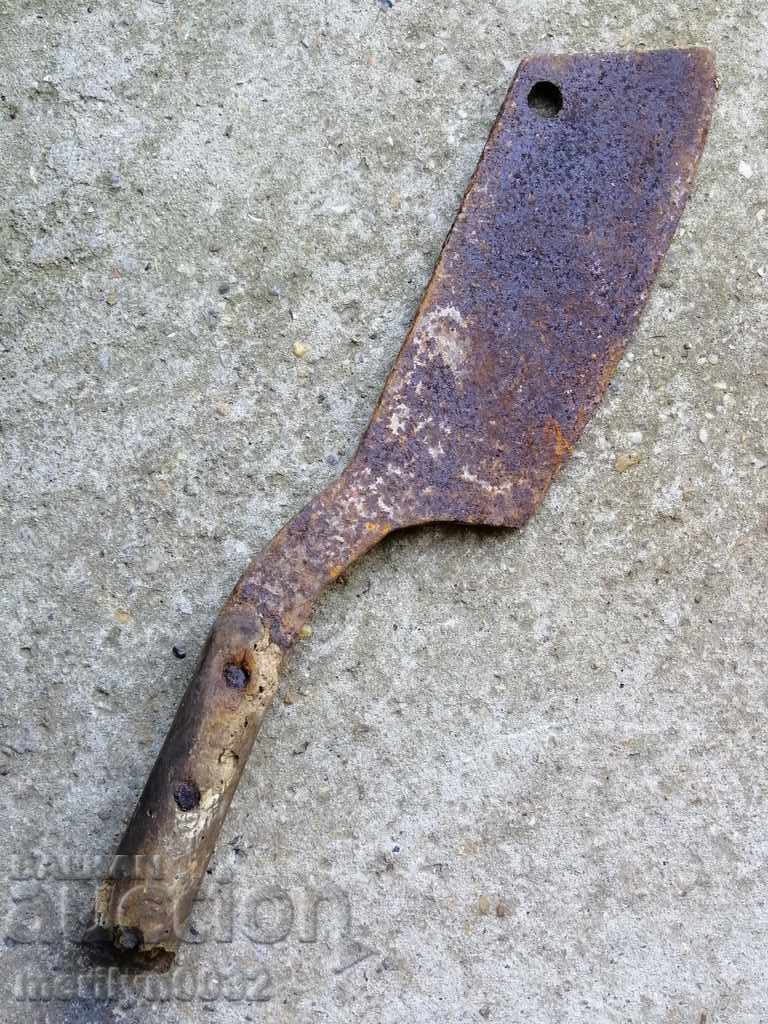 Vechiul mâner Cleaver forjate, topor, topor, cuțit, maceta