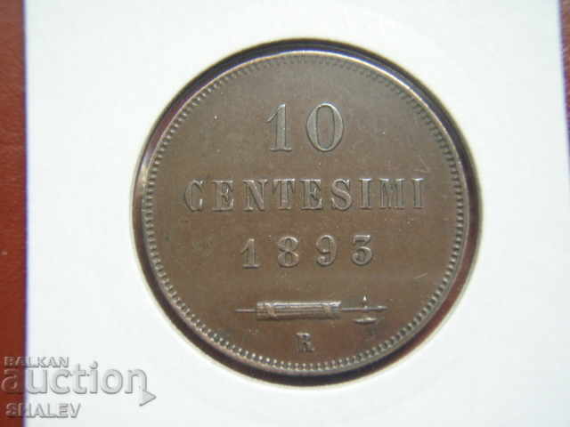 Παράδοση 10 Centesimi 1893 San Marino - XF/AU