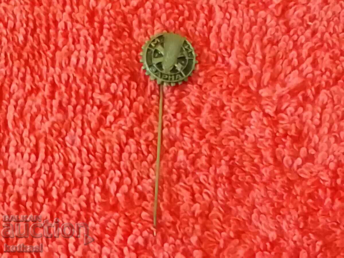Old Royal Badge Bronze Pin M AND VARNA excellent - 6 Old Royal Badge Bronze Pin M AND VARNA excellent - 6