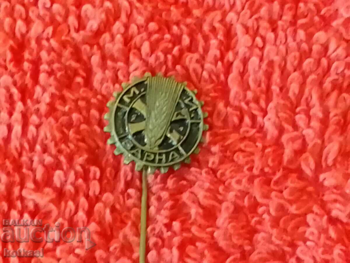 Old Royal Badge Bronze Pin M AND VARNA excellent - 7 Old Royal Badge Bronze Pin M AND VARNA excellent - 7