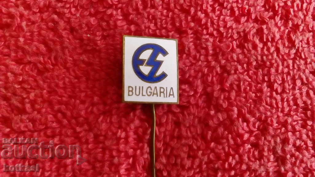 Auction  Old social badge bronze pin enamel elprom BUIGARIA excellent