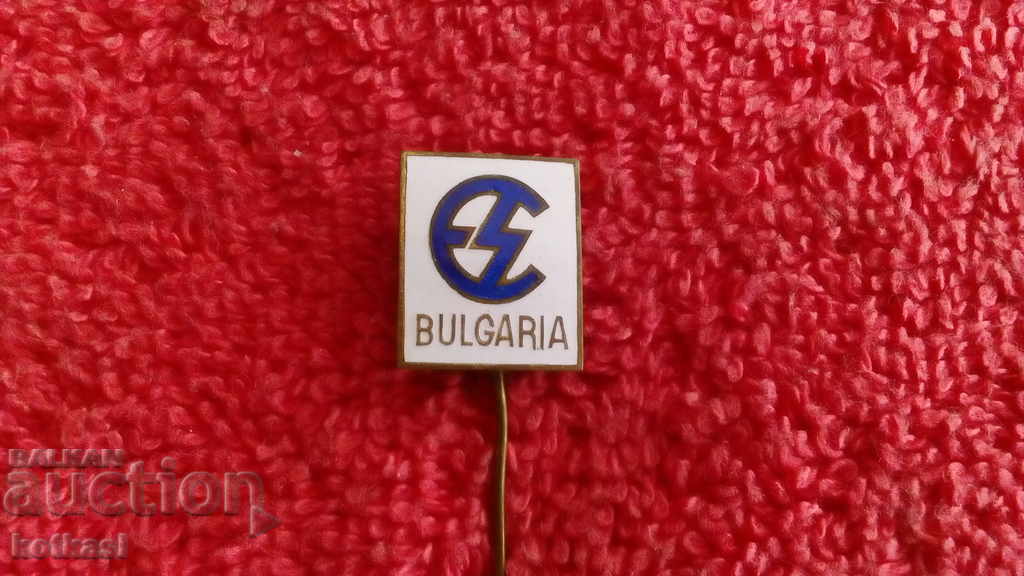 Παλιό κοινωνικό σήμα χάλκινο καρφίτσα σμάλτο elprom BUIGARIA