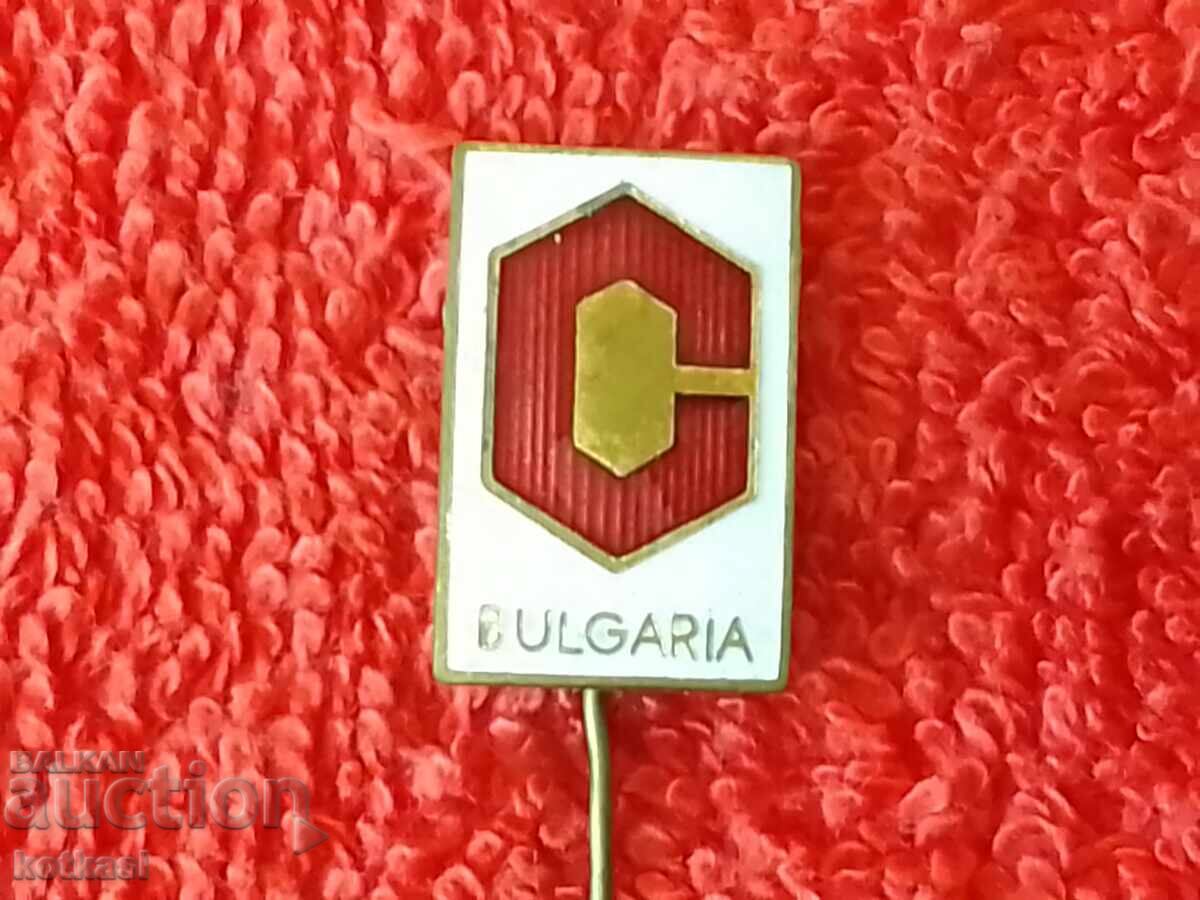 Old social badge bronze needle enamel BULGARIA Bulgaria - 6