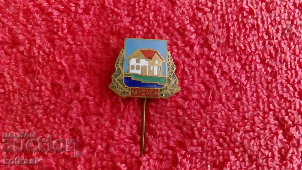 Old social badge bronze pin enamel MUSALA excellent - 5 Old social badge bronze pin enamel MUSALA excellent - 5